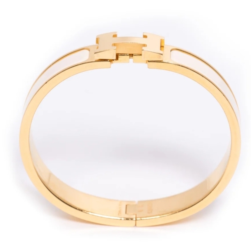 Hermes Gold and White Bracelet